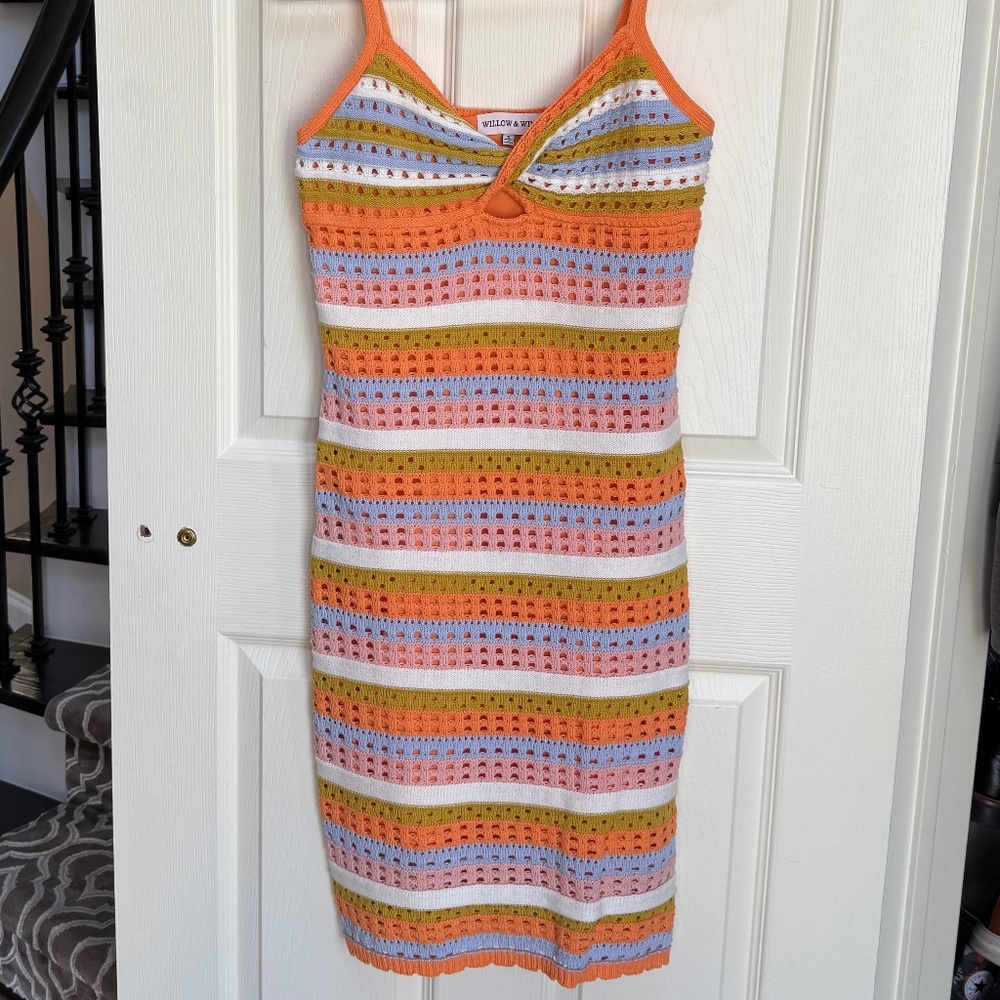 Crochet Knit Fitted Dress